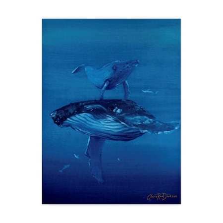 Cherie Roe Dirksen 'Whales Swimming' Canvas Art,18x24